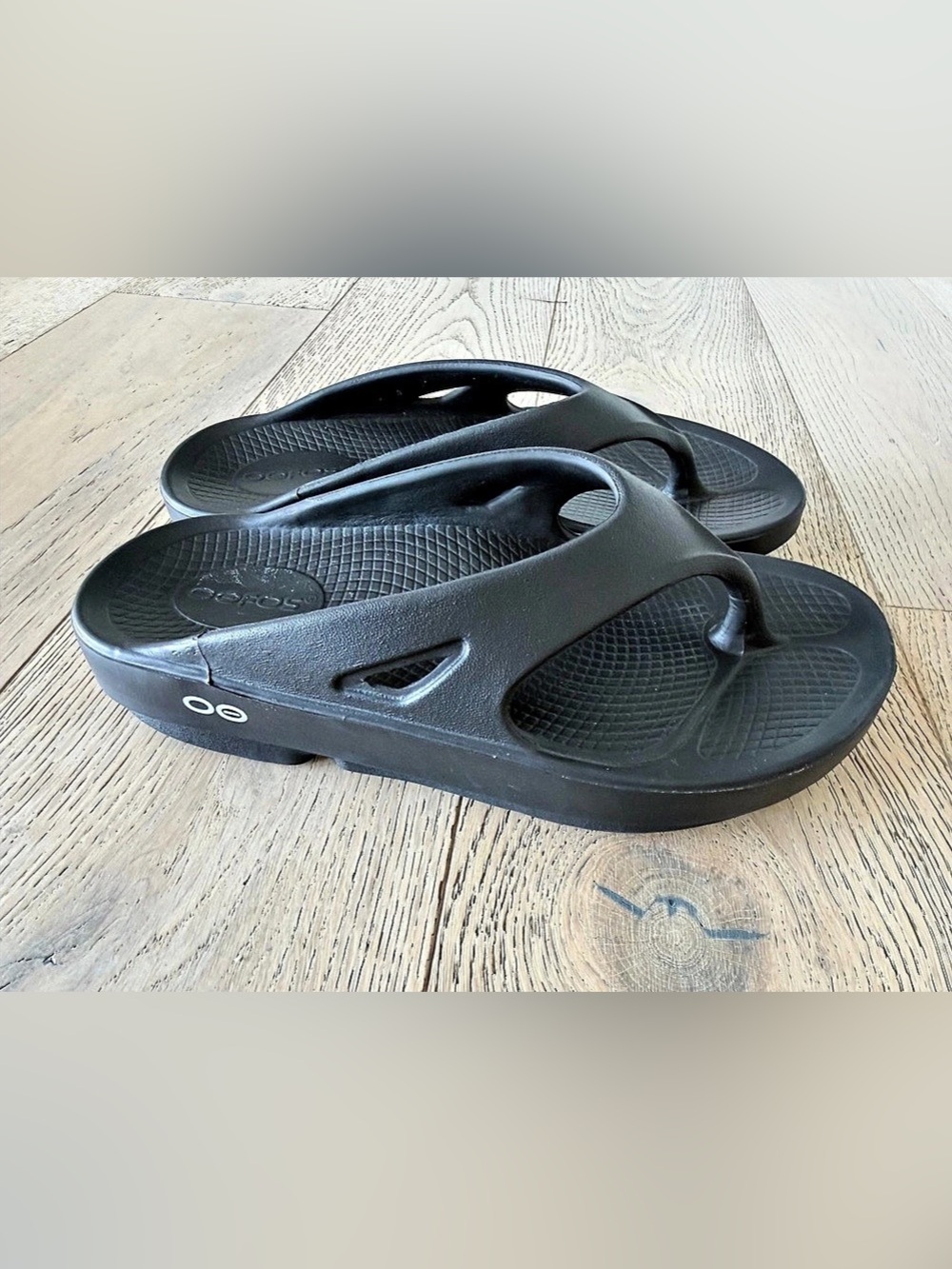 OOFOS OOahh Recovery Sandals Black Slide Women W6 M4 Cloud Comfort